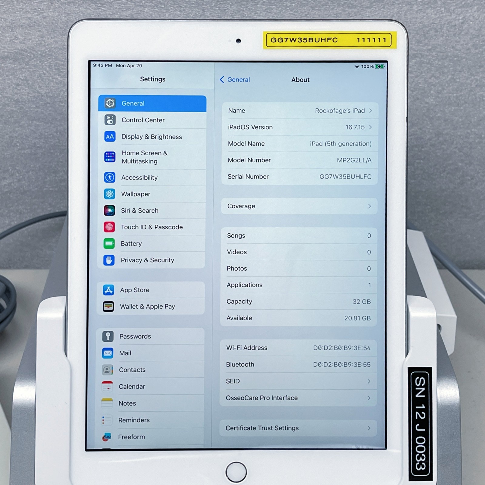 🚩Ipad Tablet Only for Bien Air iChiropro, With installed iChiropro 2 APP