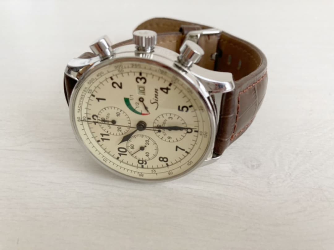 Sinn Watch 956 Leather Band Chronograph Men’s Auth Rare