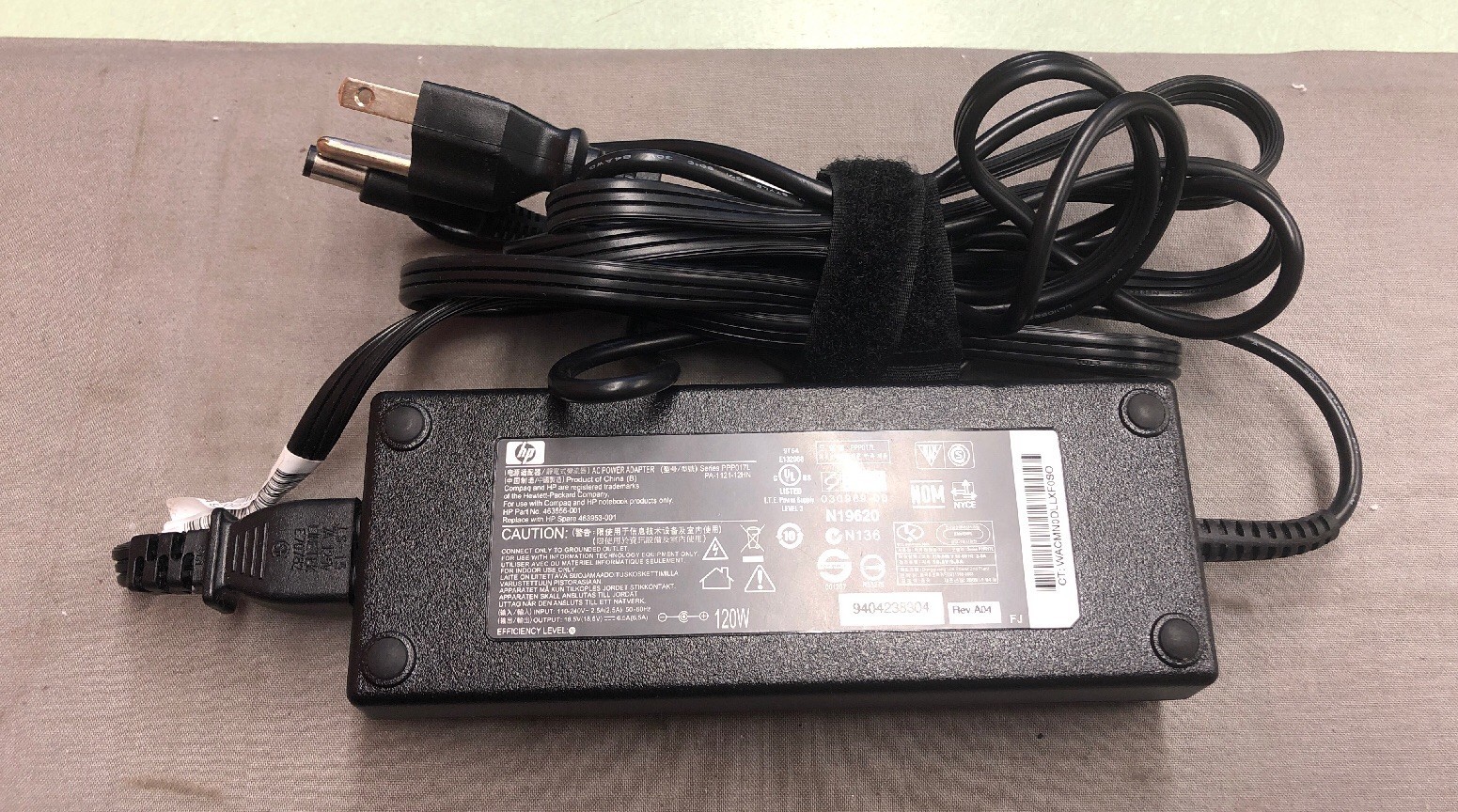 HP LAPTOP 120W AC POWER ADAPTER PPP017L PA-1121-12HN 463953-001 463556-001