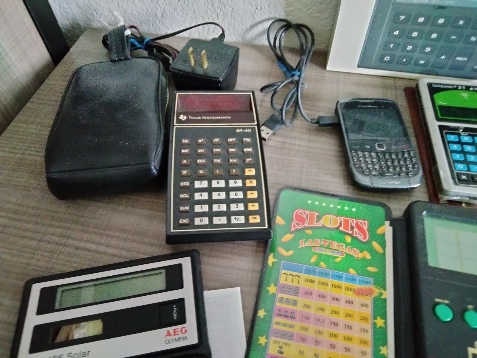 Vintage Junk Drawer Lot of Electronic Gadgets – Games – Calculators -Blackberry