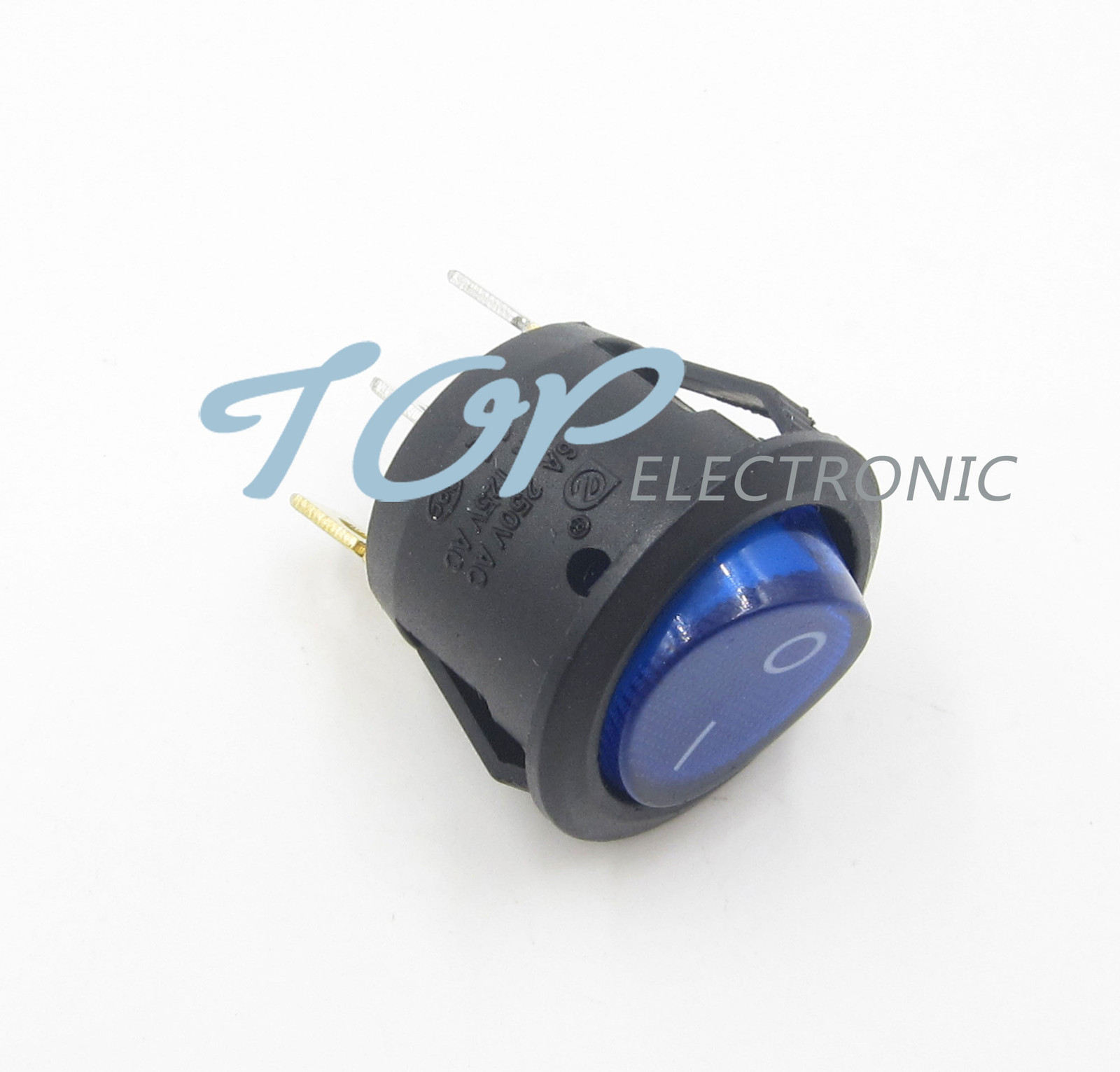 5Pcs Mini 3 Pin Round SPDT ON-OFF Rocker Switch Snap-in Blue