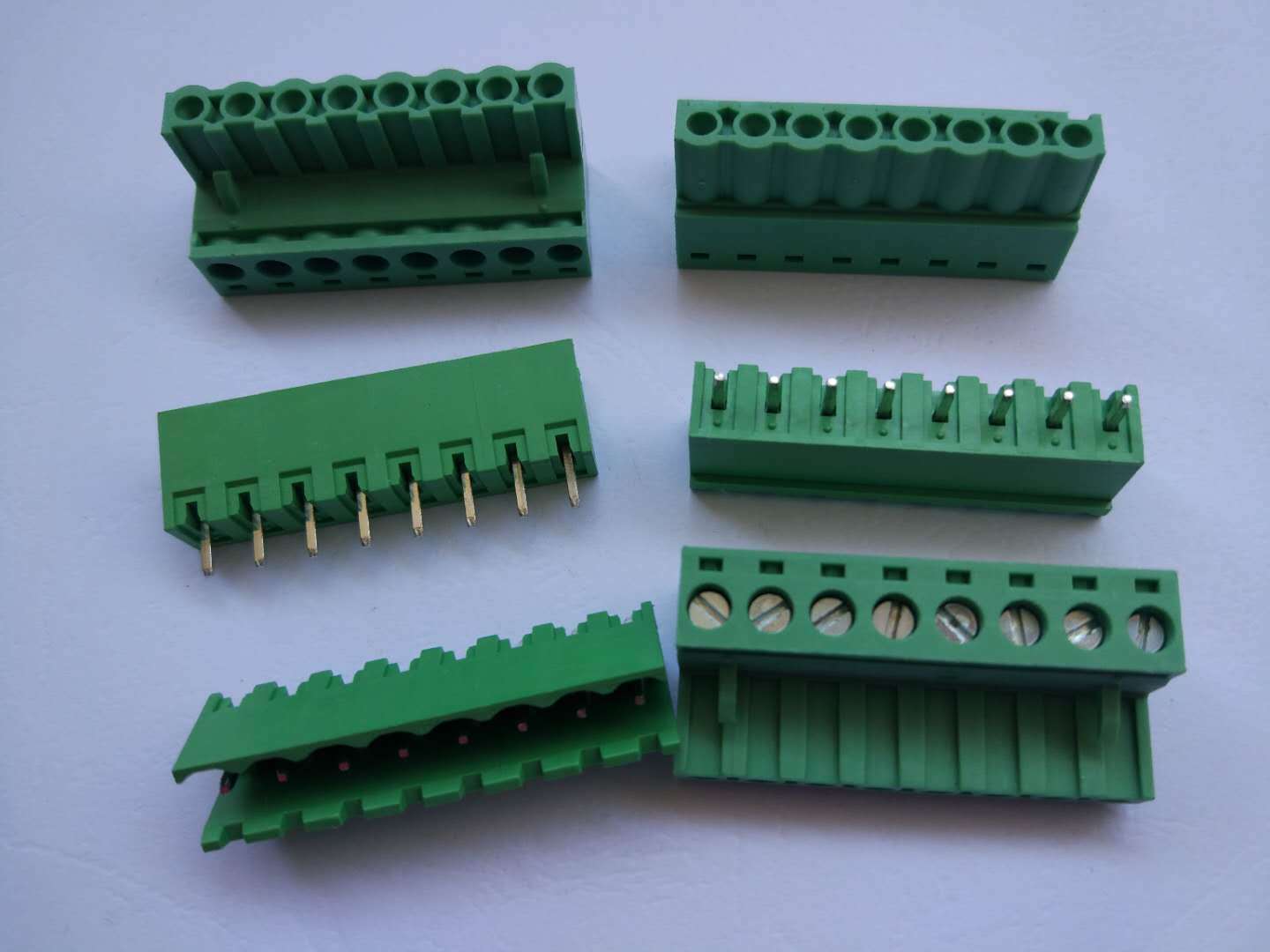 6 pcs 8pin/way 5.08mm Screw Terminal Block Connector Green Pluggable Type