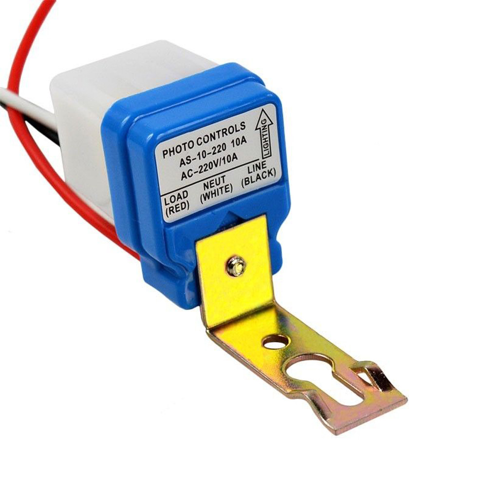 2PCS Automatic Auto On Off Street Light Switch Photo Control Sensor AC220V AS-10