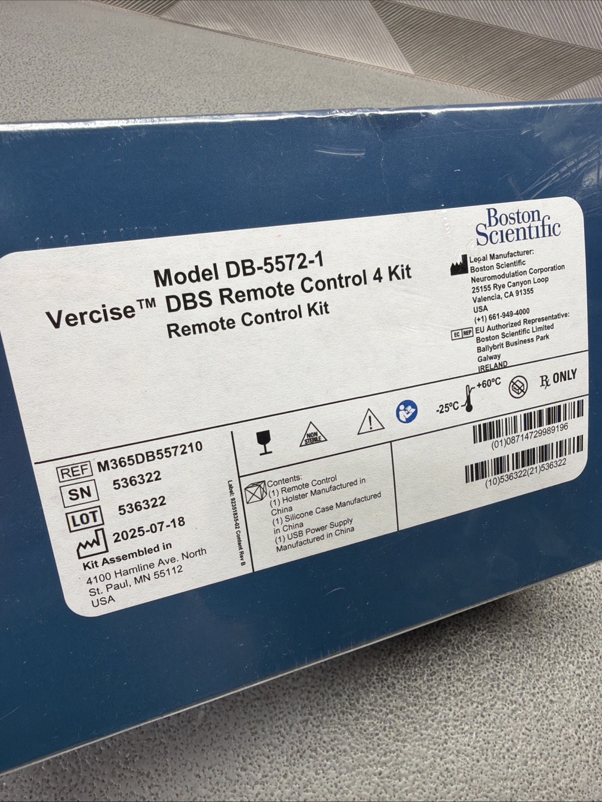 BOSTON SCIENTIFIC DB-5572-1 VERCISE REMOTE CONTROL