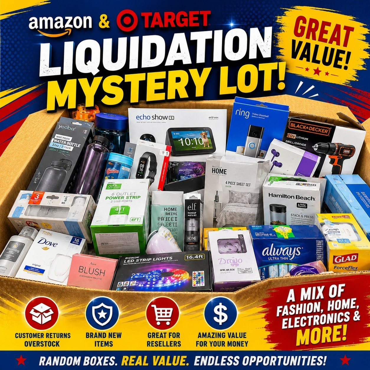 Amazon Overstock Consumer Product Bundle – Merchandise Variety Collection