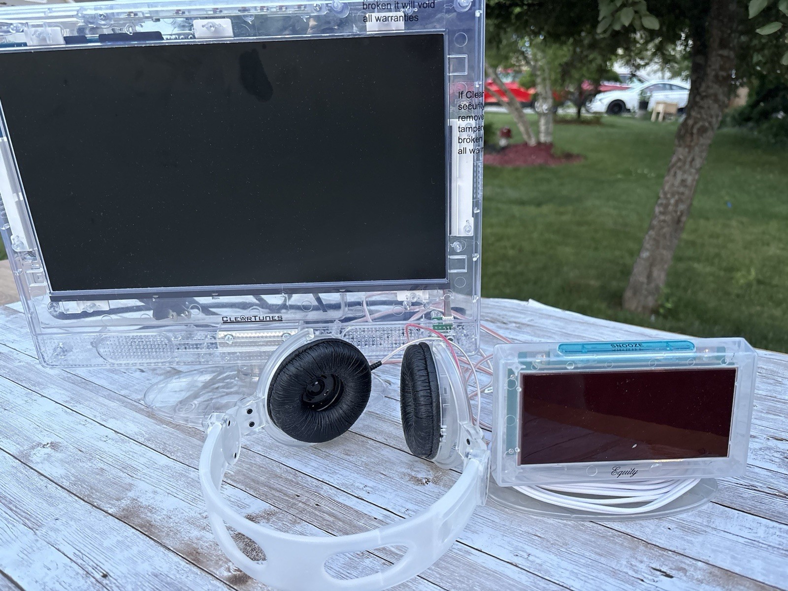 ClearTunes TV Bundle w/ Clear Headphones & Equity Clock