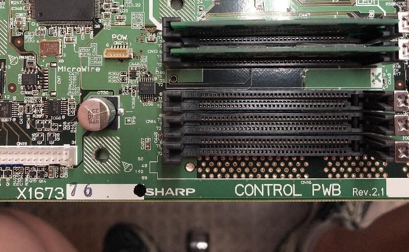 SHARP COPIER CONTROL MAIN BOARD X167376 REV 2.1 WITH FLASH AND MEMORY