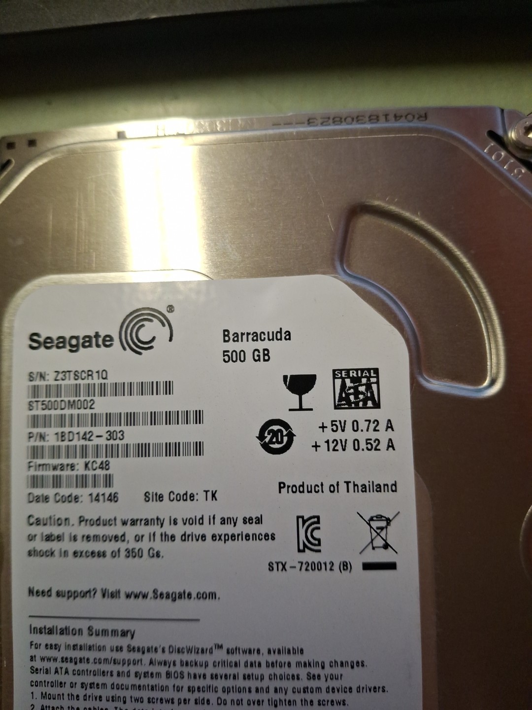 Seagate ST500DM002 1BD142-303 FW KC48 3.5″ 500GB HD