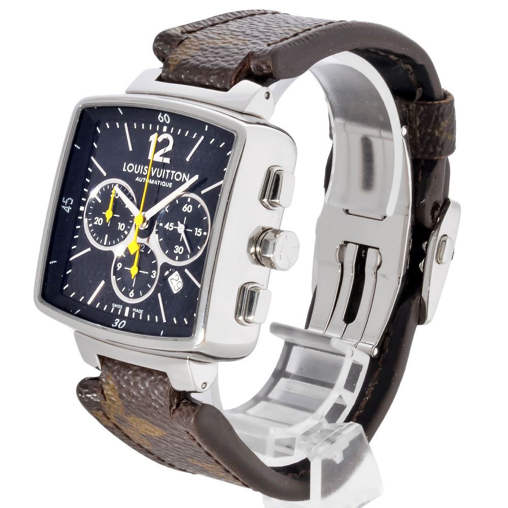 LOUIS VUITTON Watch Speedy Chronograph Q212G Navy Dial Square Monogram w/Box