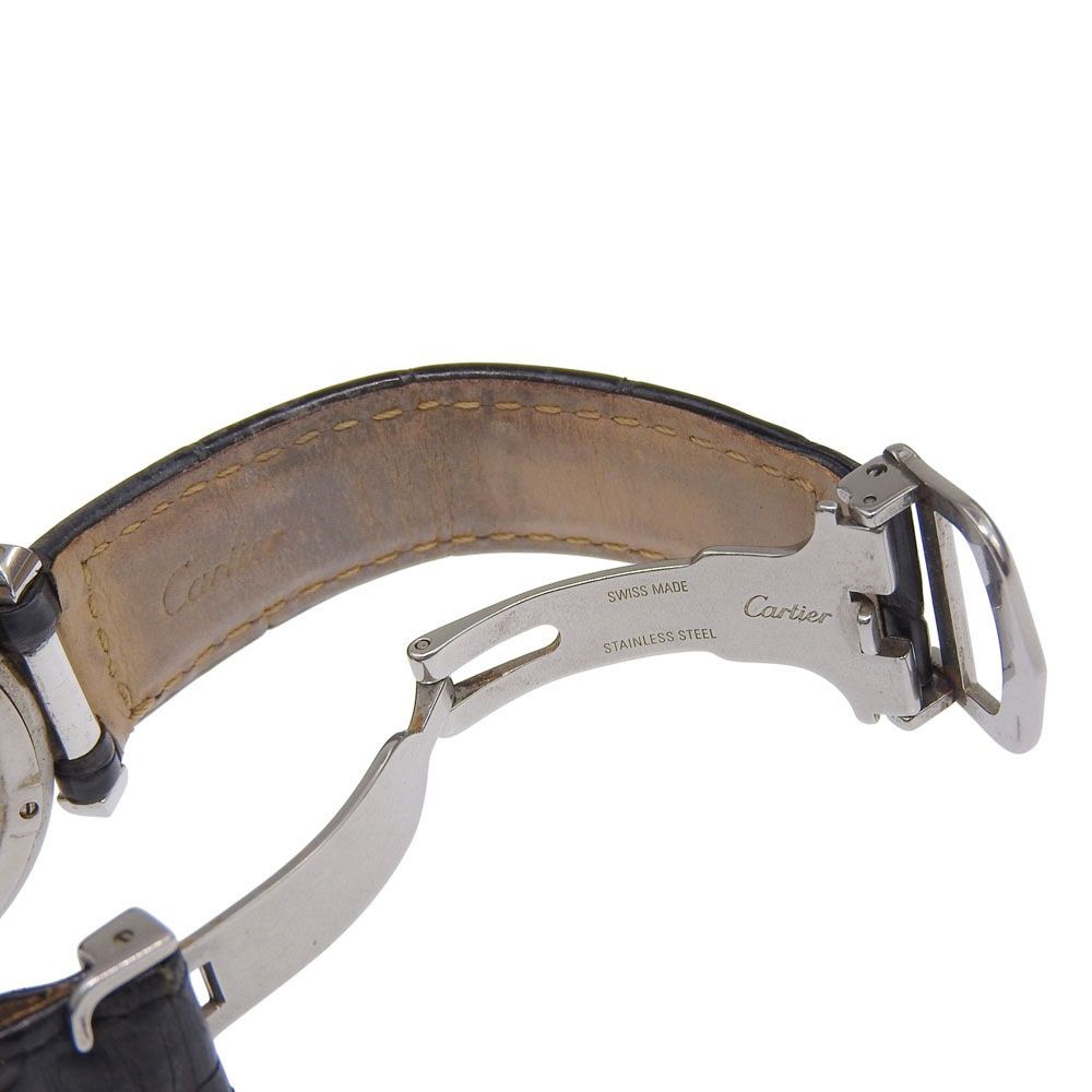 Cartier Watch Pasha C 2002 Christmas Limited Edition SS×Leather AT Silver Men’s