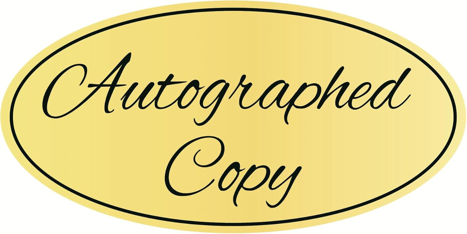 Autographed Copy Stickers,1×2 inch 500pcs Oval Gold Autographed Copy Stickers,Bo