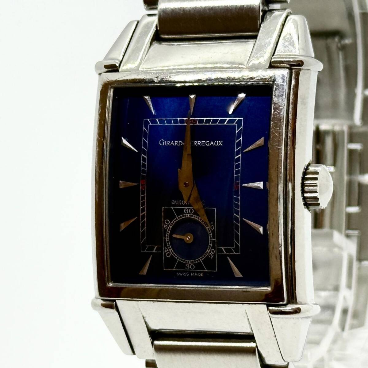 GIRARD-PERREGAUX Watch 2593 Navy Silver Automatic Women’s Rare Auth No Working