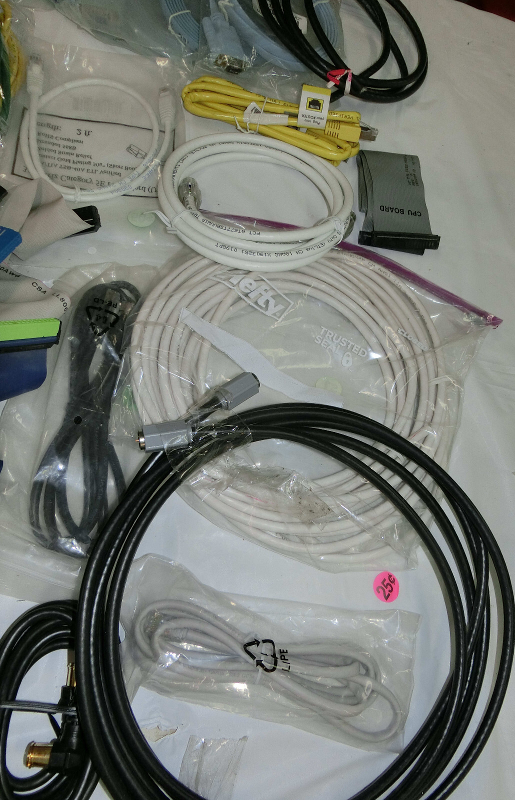 Pile of Cables of Many Types: Computer, Video, Audio, Network, Serial, USB, More