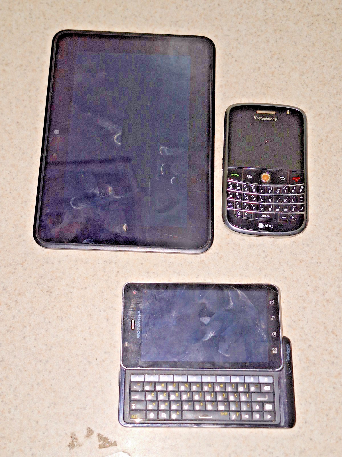 Electronics Lot For Parts Kindle Tablet Motorola Droid 3 BlackBerry Phone