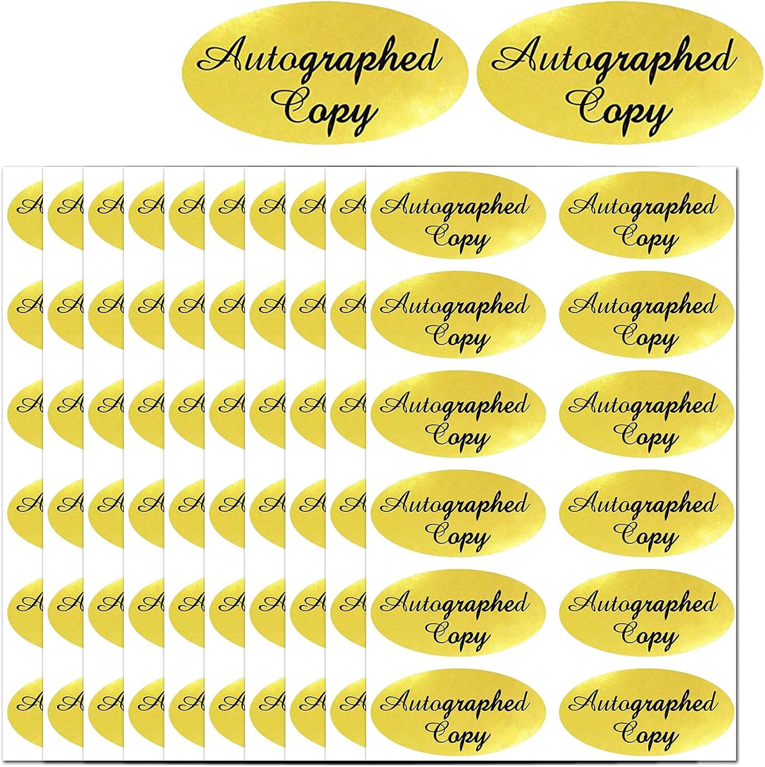 Autographed Copy Stickers Gold Foil Autographed Sticker Gold Foil Labels | 1008