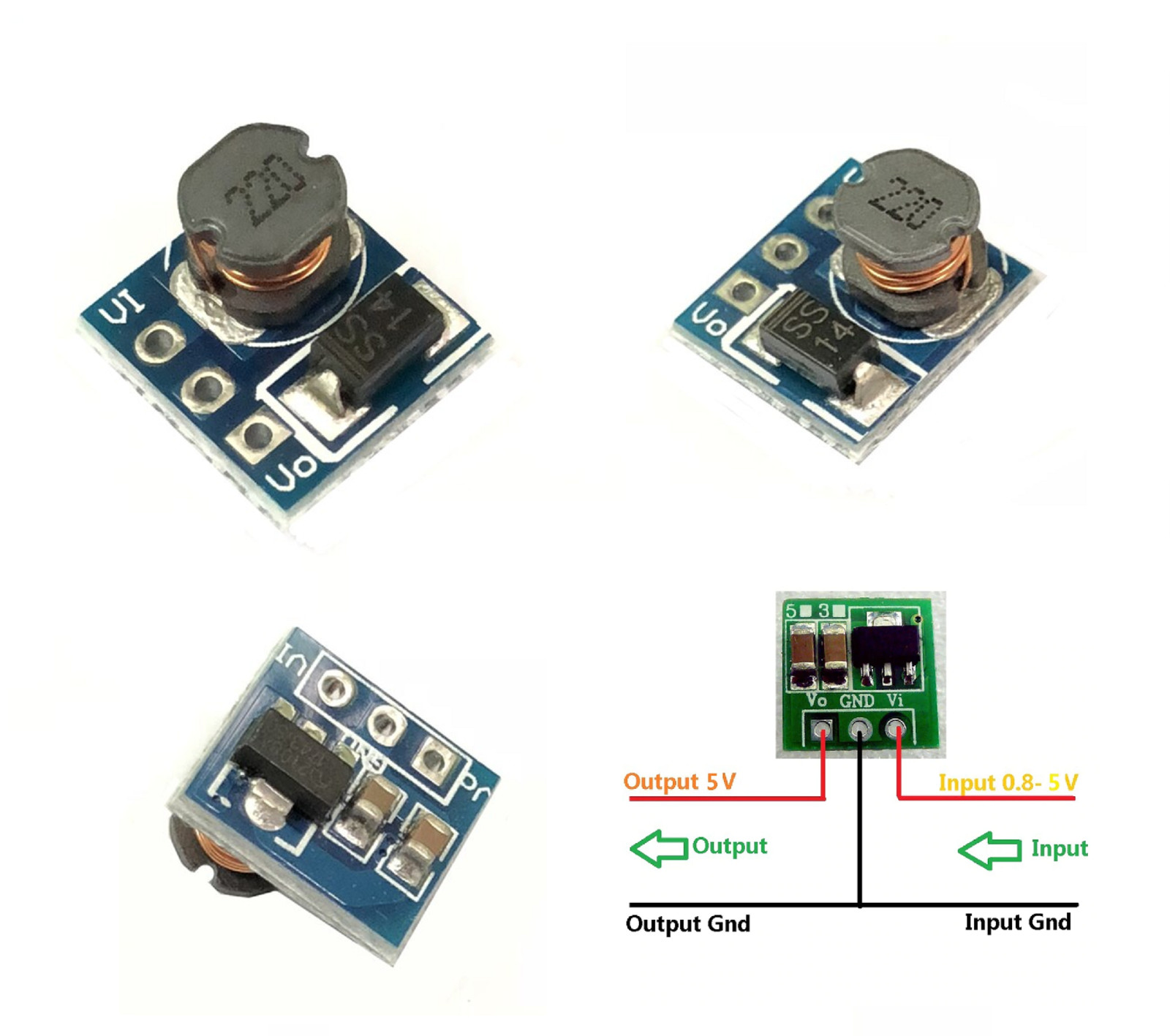 0.9-5V To 5V DC Step-Up Voltage Boost Converter Module 1.5V 1.8V 2.5V 3V 3.3V