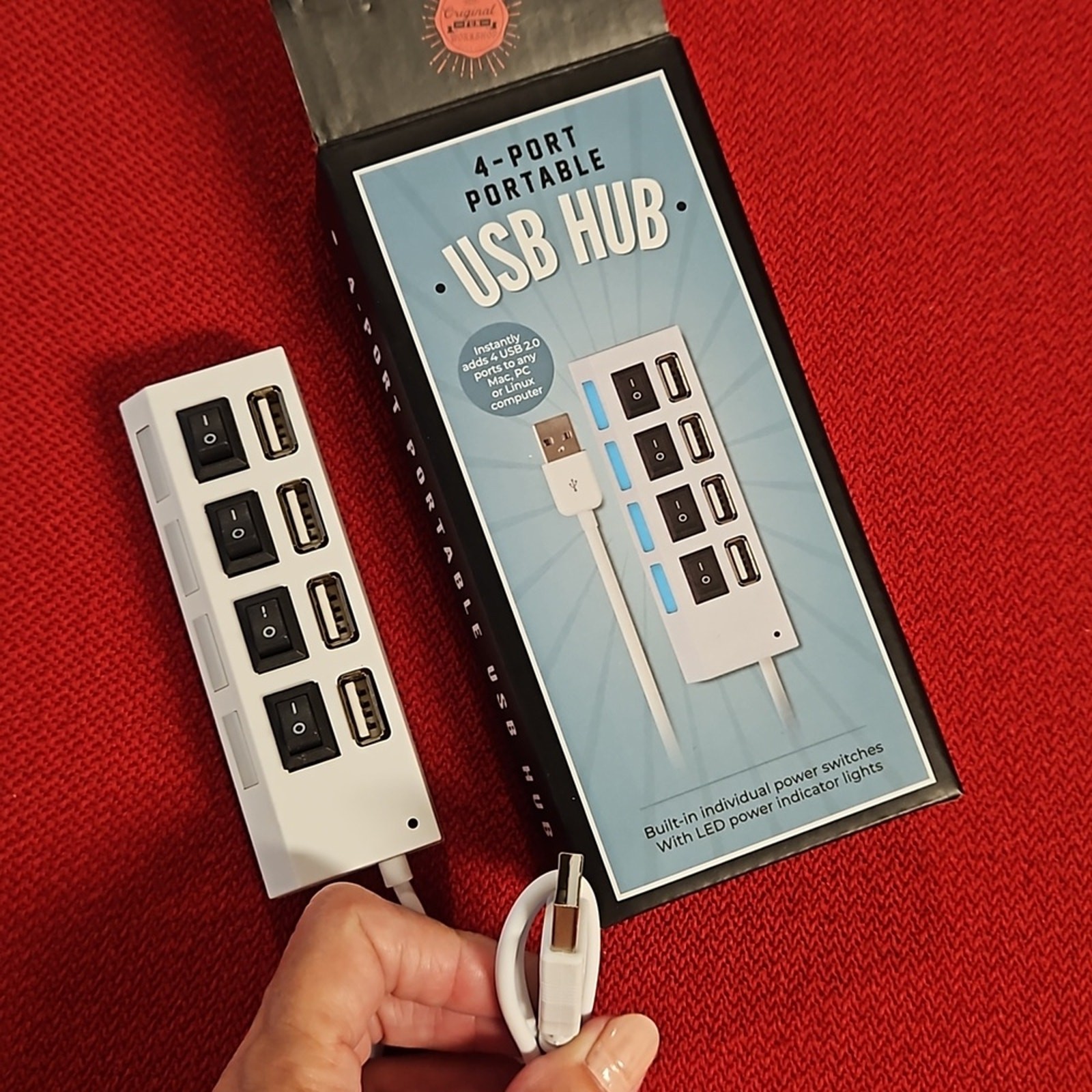 Cords USB charger Samsung Android cords a 4 port USB Hub NIB PC tower cord