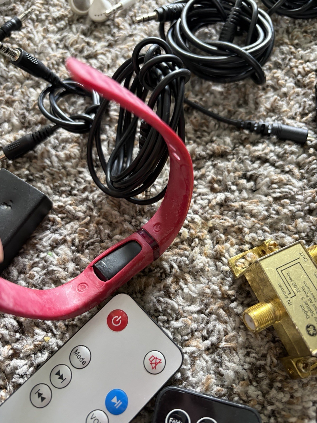 Electronics Junk Drawer Lot 40pcs Wires, Cables, Headphones Etc Untested