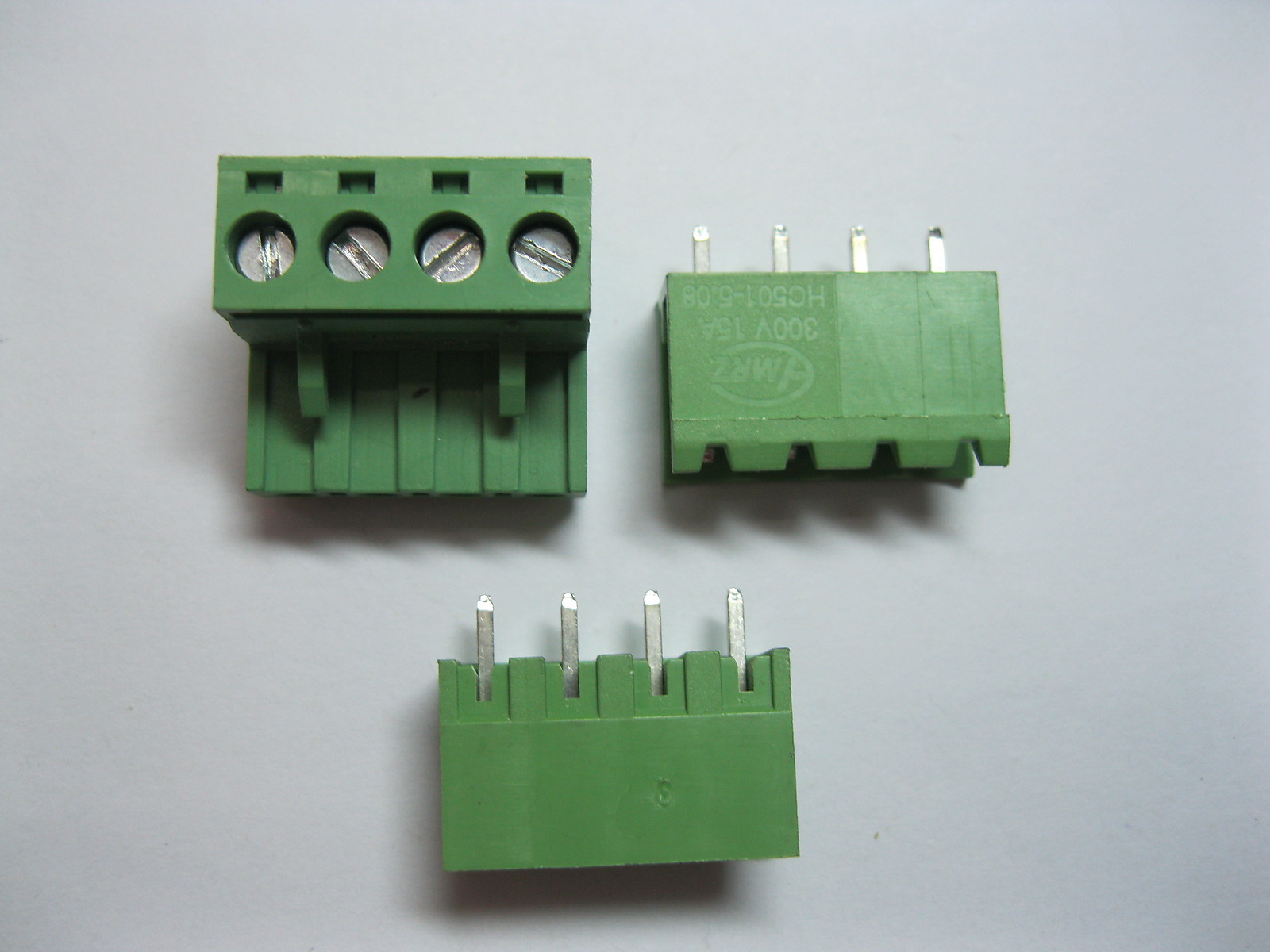 50 pcs 5.08mm Straight 4 pin Screw Terminal Block Connector Pluggable Type Green