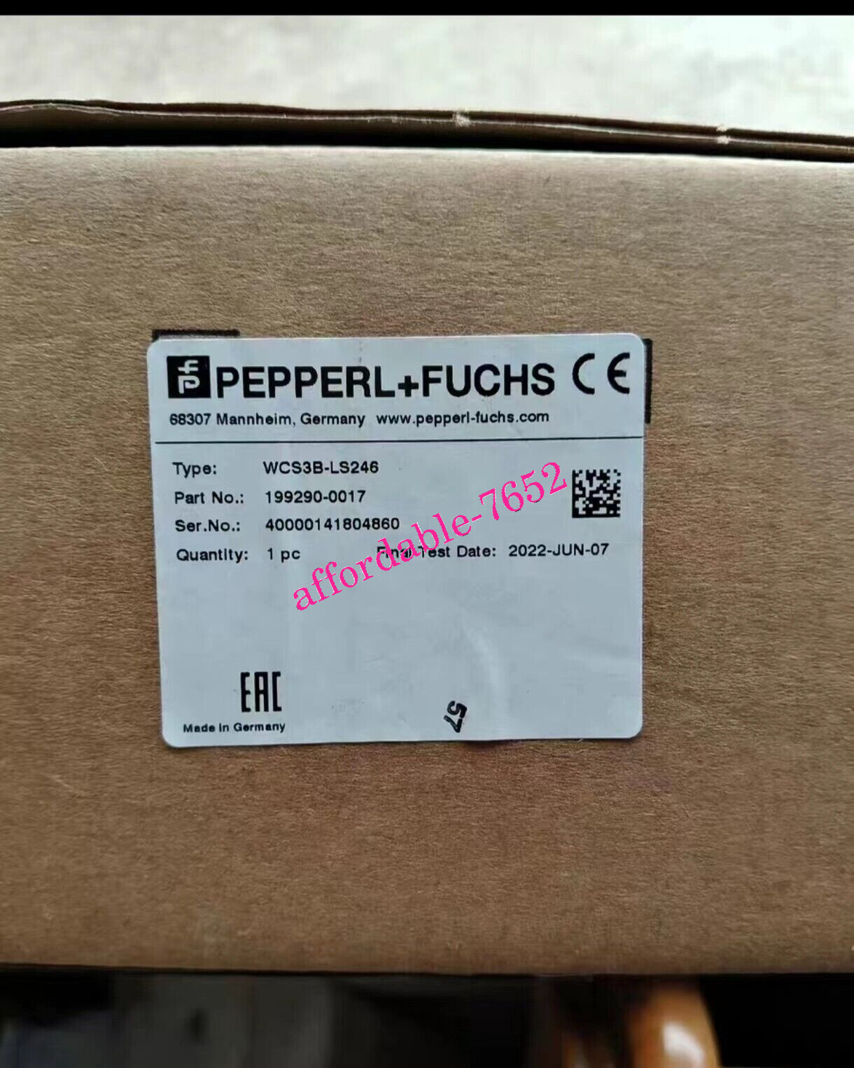 WCS3B-LS246 P+F 199290-0017 Barcode Reader Brand New Via FedEx or DHL