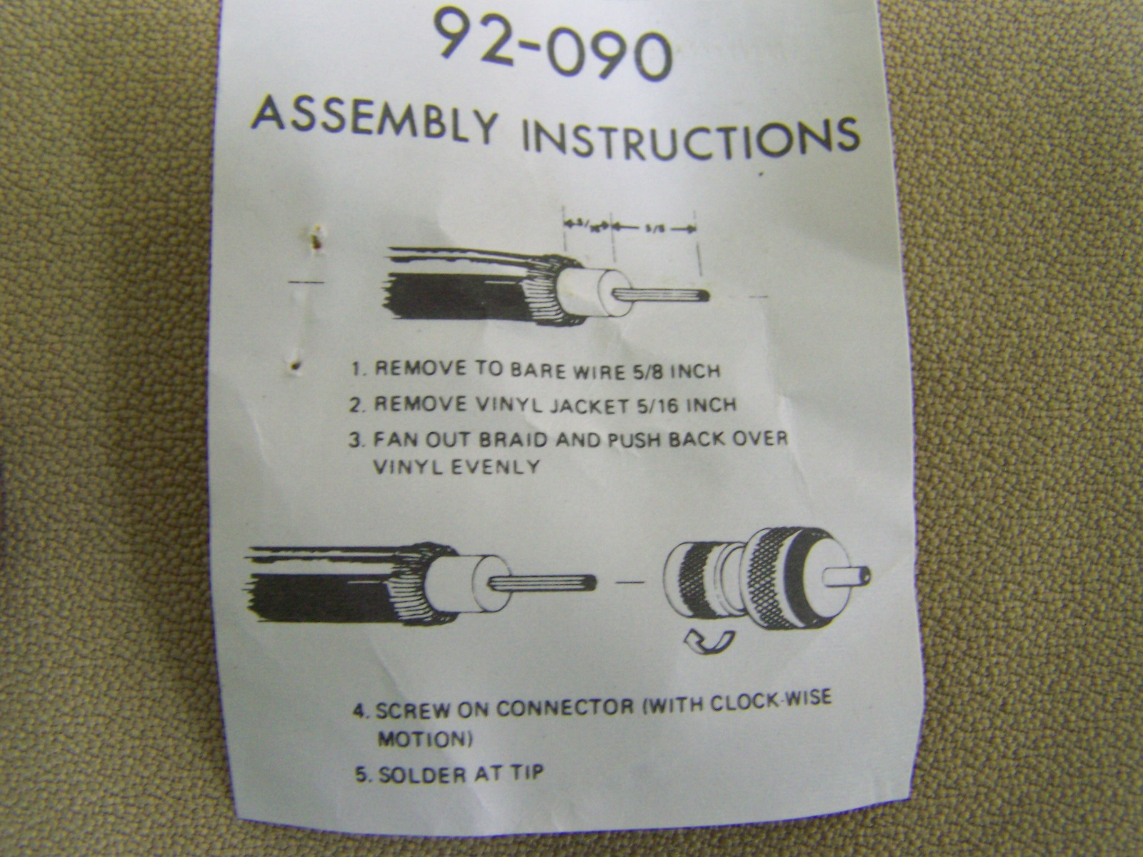 92-090 Screw on/ solder tip connector PL-259 for RG8U CB ham antenna thick wire