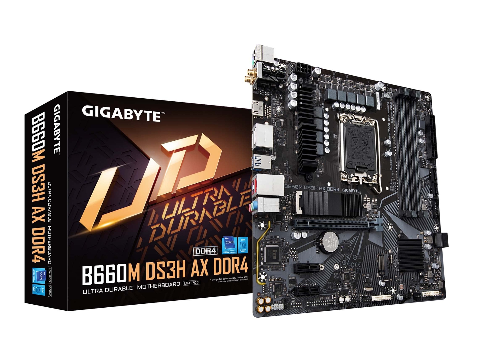 GIGABYTE B660M DS3H AX DDR4 (B660/ Intel/LGA 1700/ Micro-ATX/ DDR4/ Dual M.2/