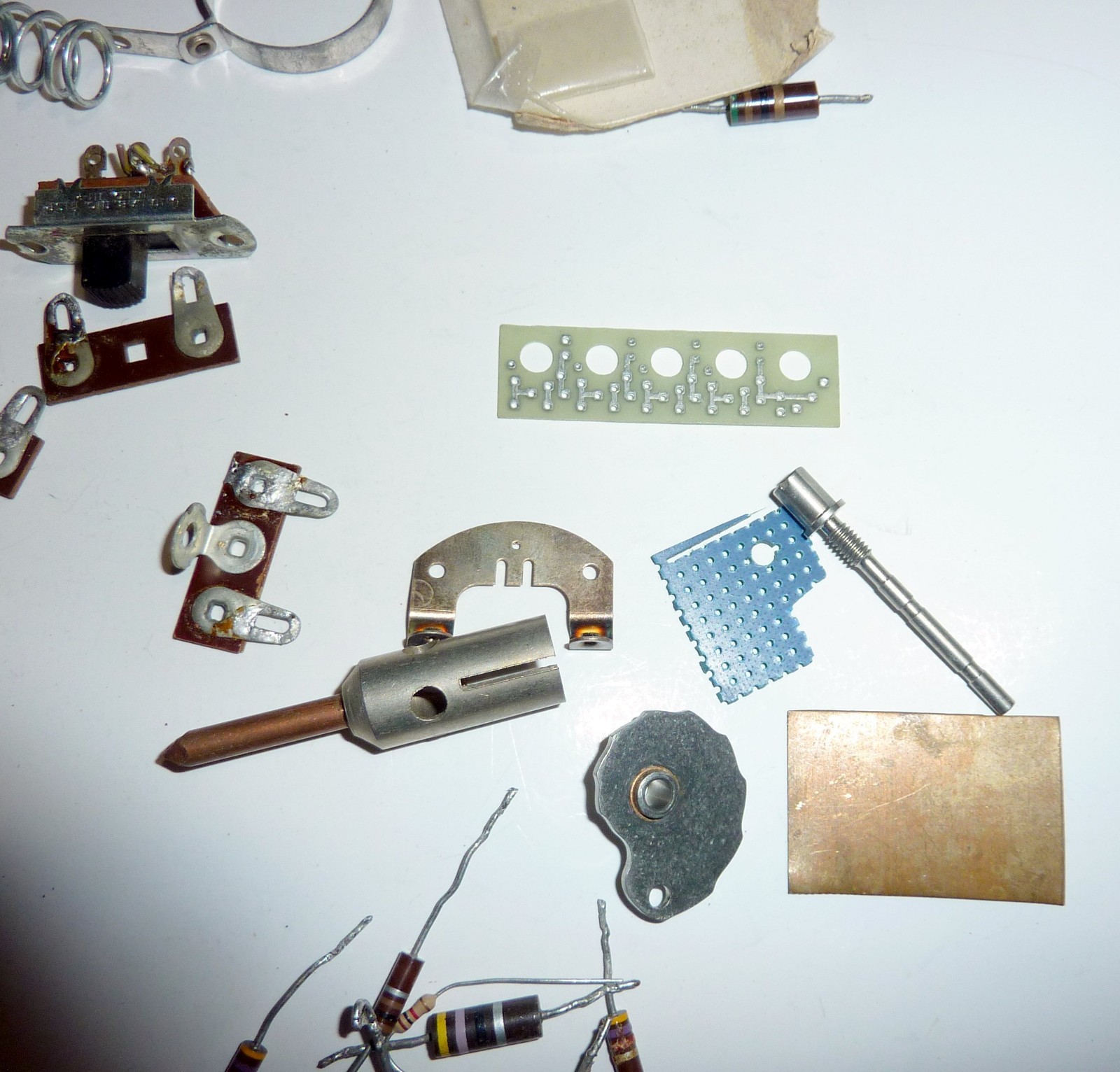 Vintage Radio Electronics Parts Lot Micamold Resistors Gears Switches Hardware