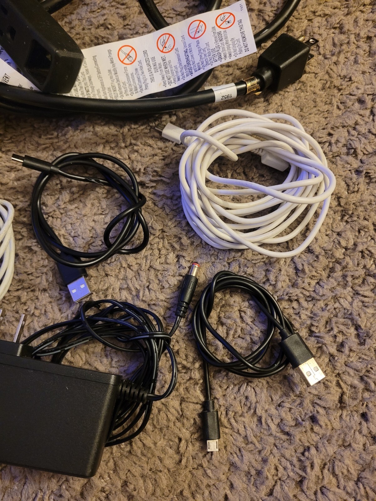 Electronic Cords Lot With Power Cords And Speakers Untested Lot