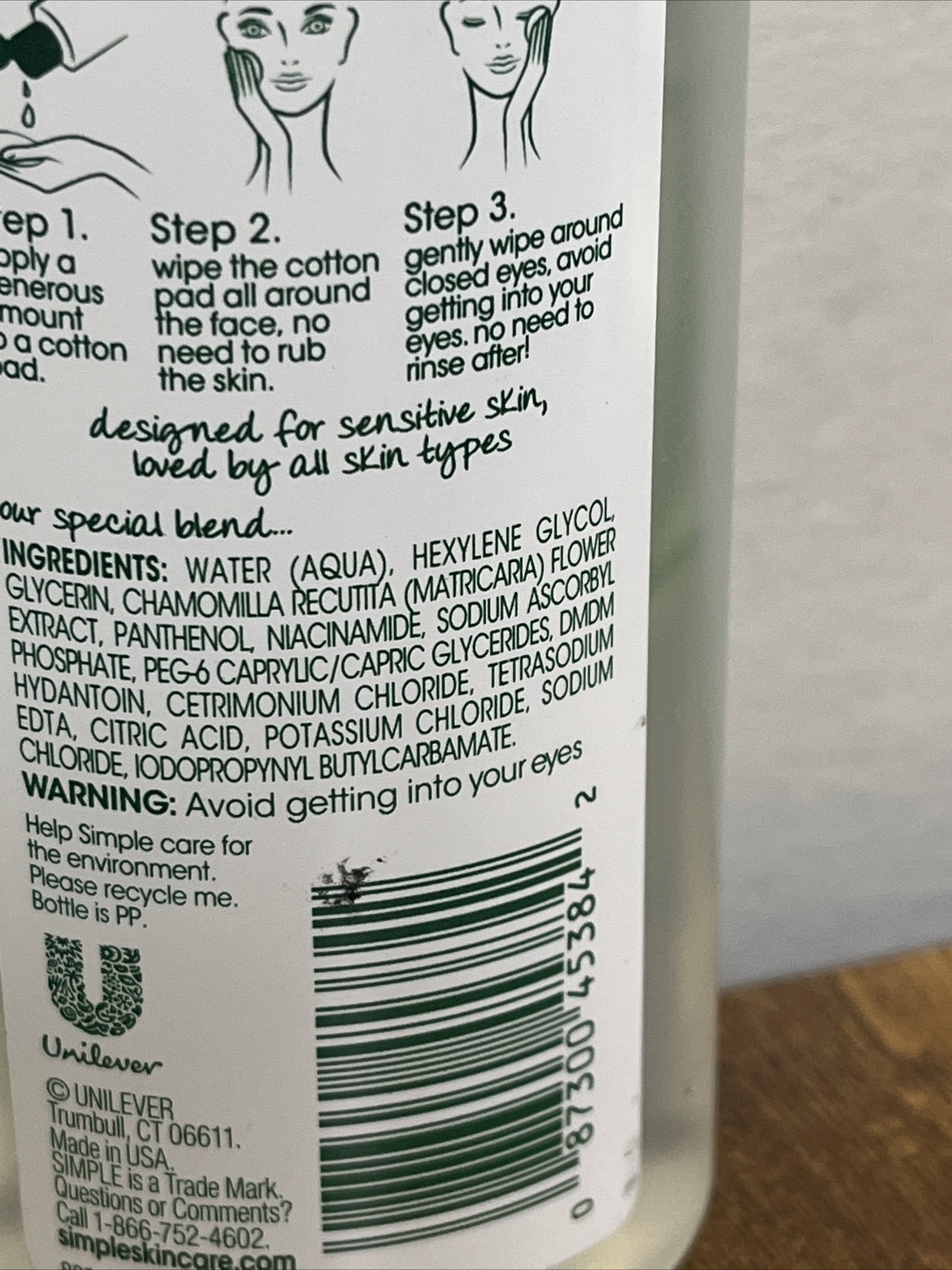 Amazon Wholesale Lot Of 5 Simple Sensitive Skin Experts Micellar Cleansing Water