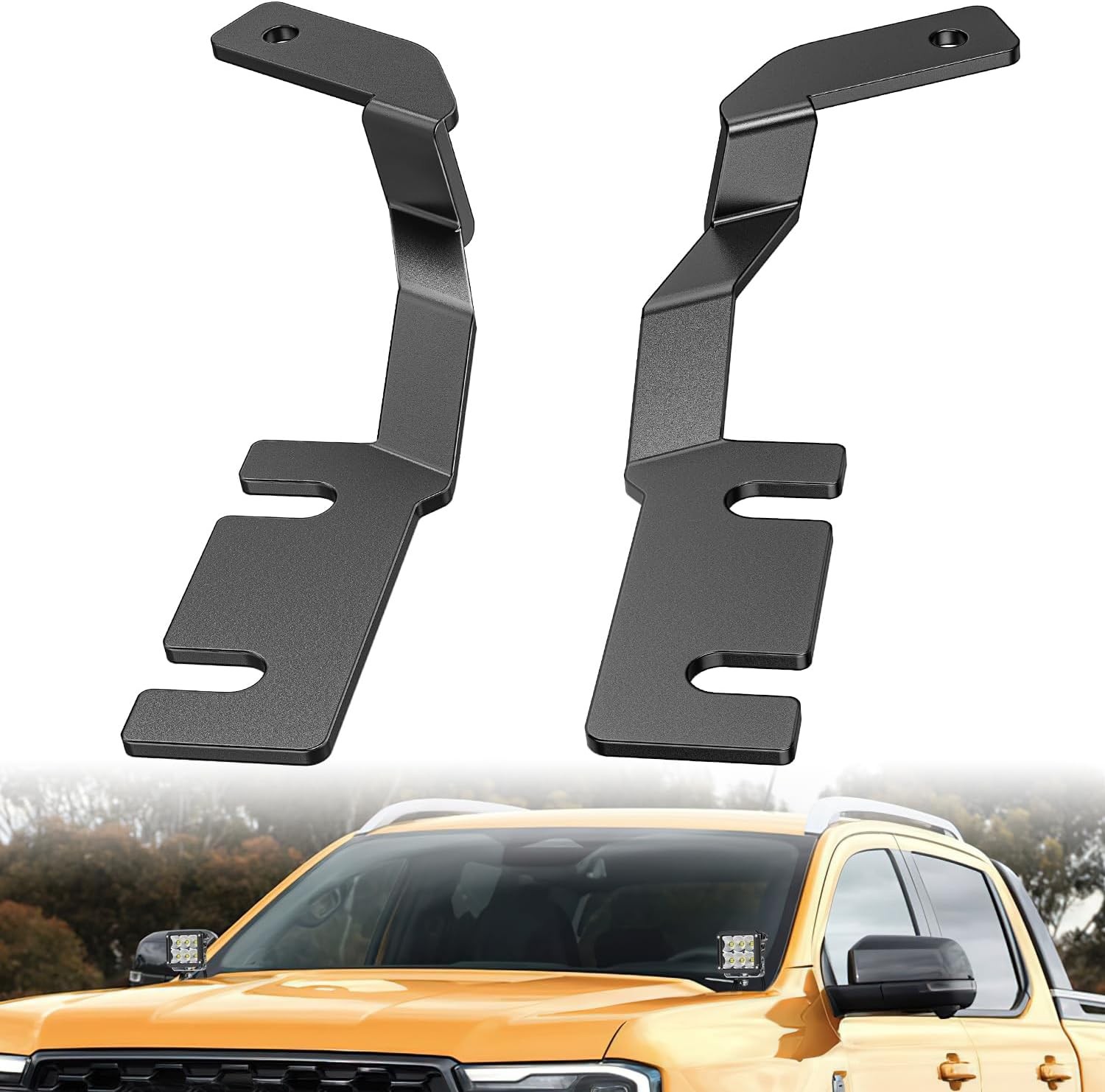 Nilight Ditch Light Brackets Hood Hinges Mount Bracket Kit for Auxiliary Offroad