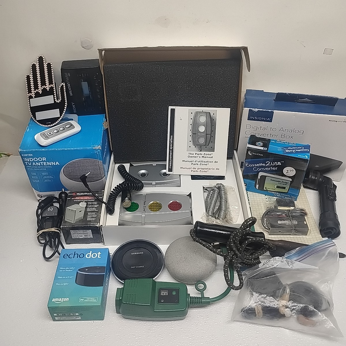 Electronics Mixed Lot Junk Collection Antennas Gadgets Converters Flashlight….