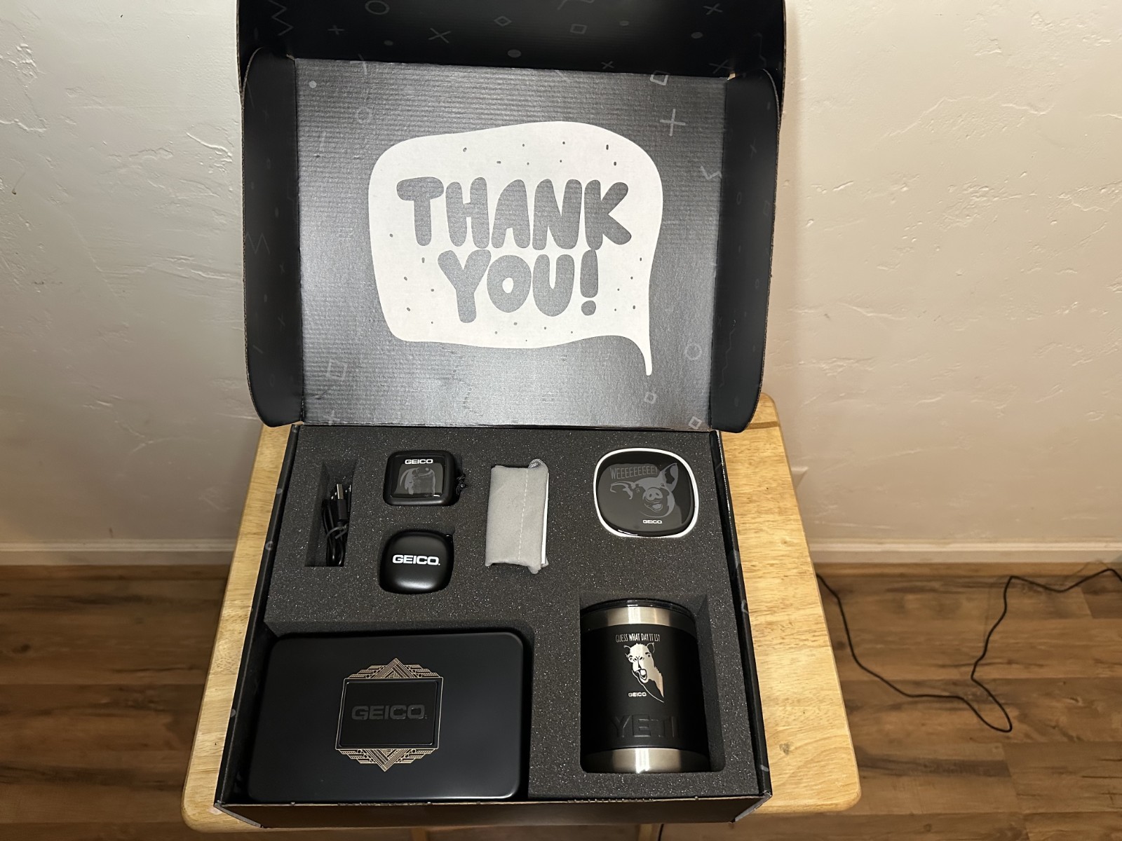 GEICO “Guess What’s Inside” Promo Box w/Yeti, Bluetooth Speaker + More
