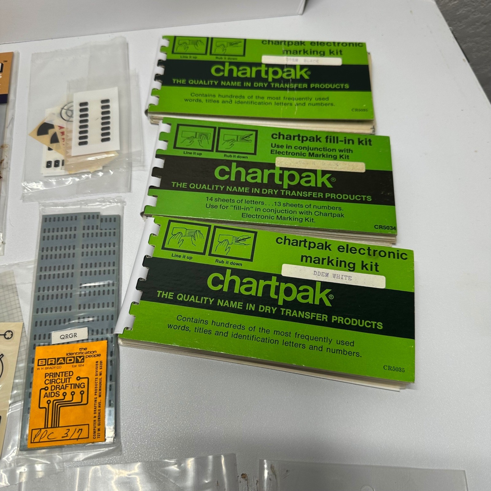 Chartpak Bishop Brady Graphics Vintage Transfer Drafting Lettering PCB Lot Mixed