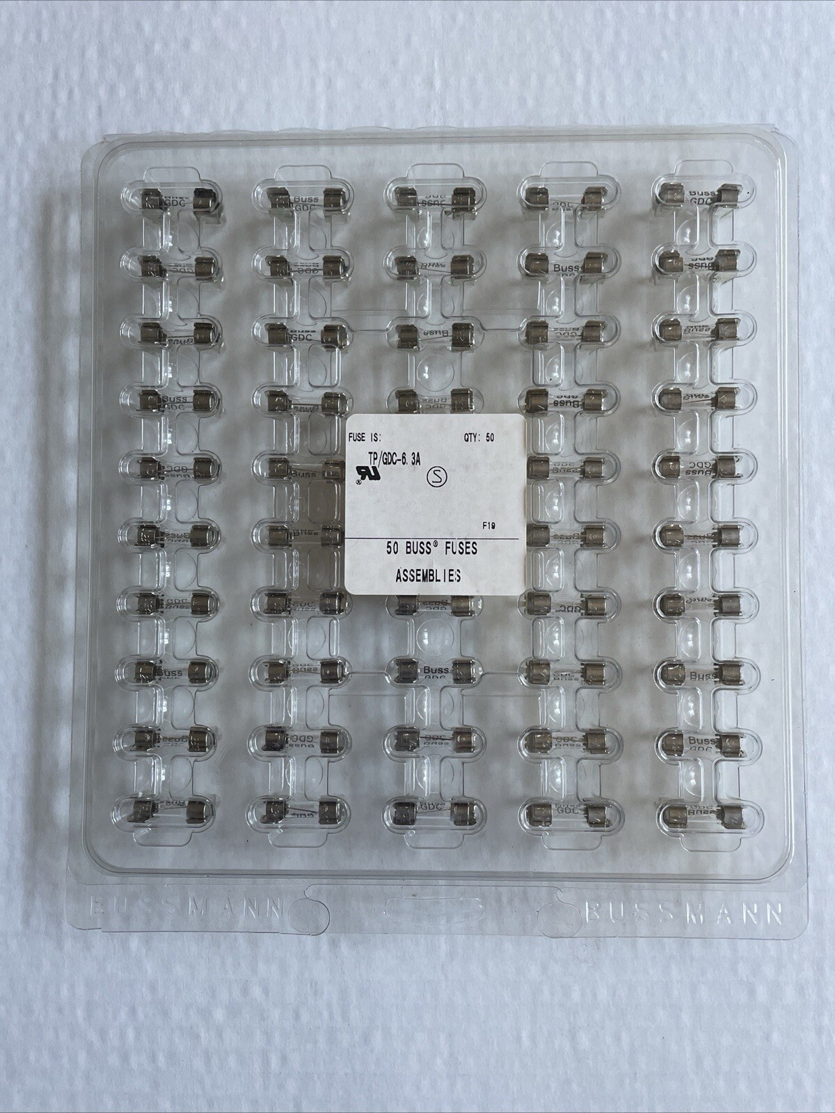 GDC-6.3A Time Delay 6.3A Slow Blow Acting Fuses (box Of 1000 pc) Bussmann