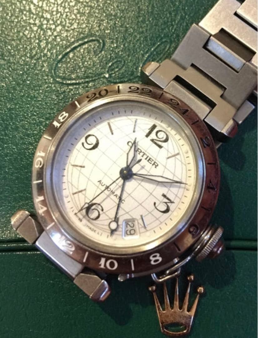 Cartier Watch Miss Pasha Unisex GMT Meridian Automatic Winding Stainless Steel