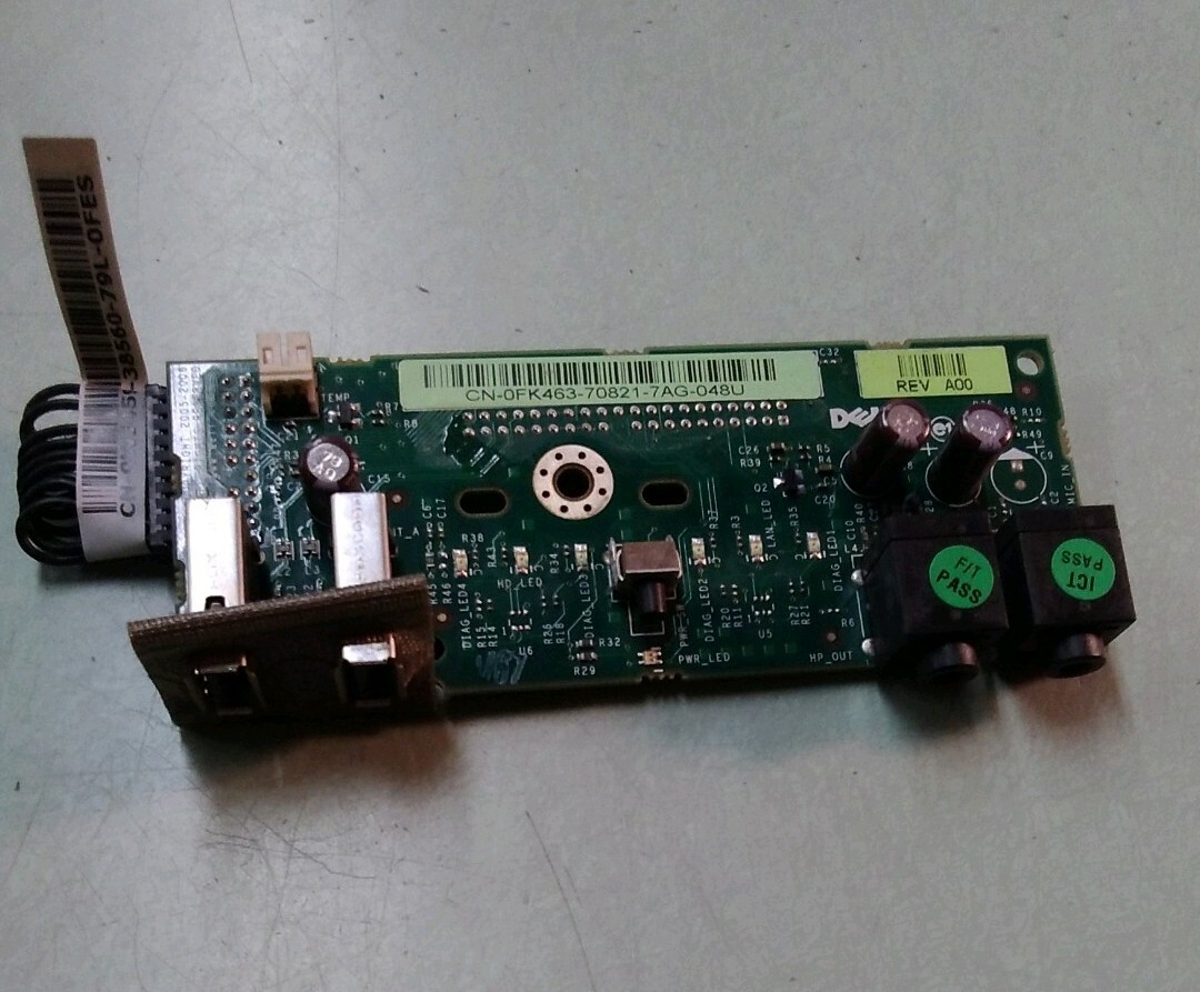 Dell FK463 FJ470 Precision 390 USB Audio Control Panel WS390 CN-0FK463 CN-0FJ470