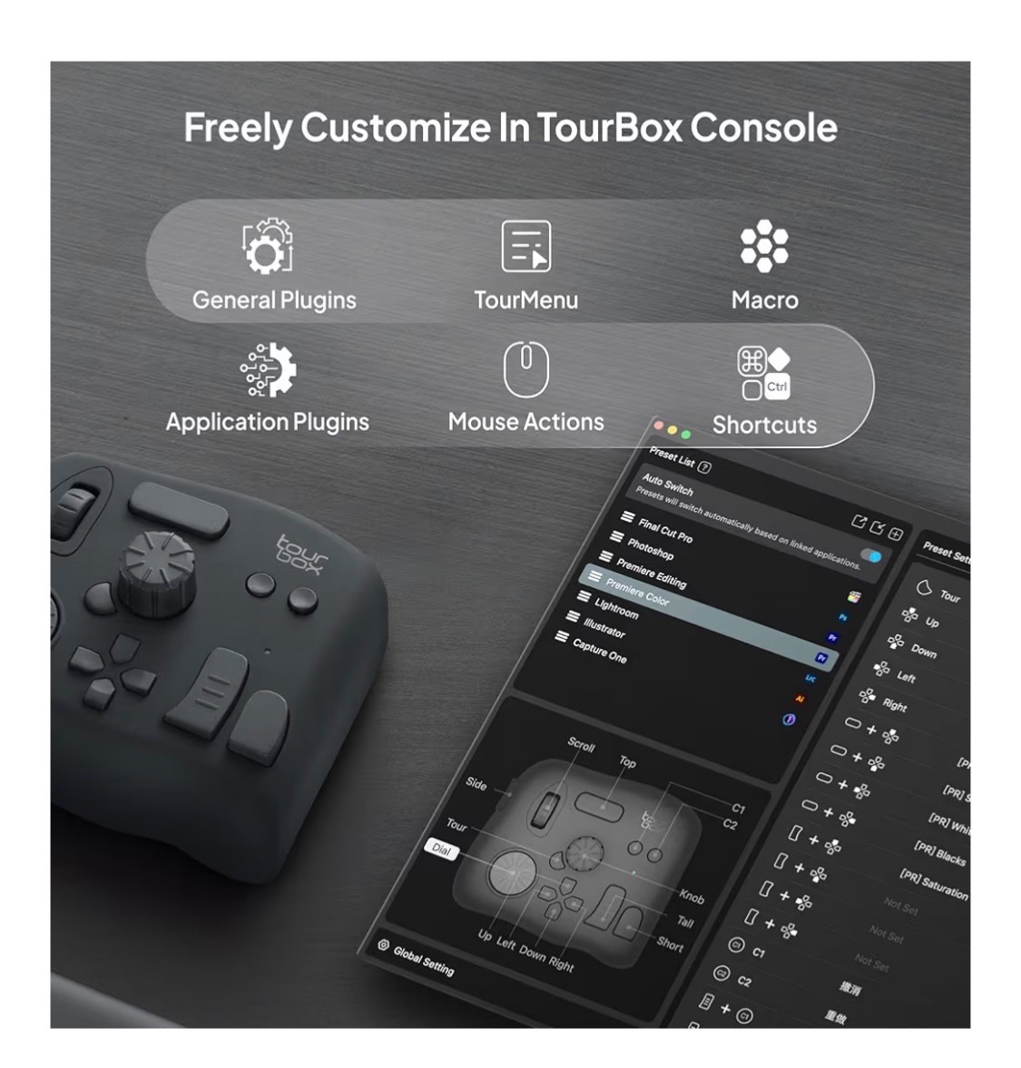 Customizable Editing Controller, Photo Color Grading Illustration Speed Editor,