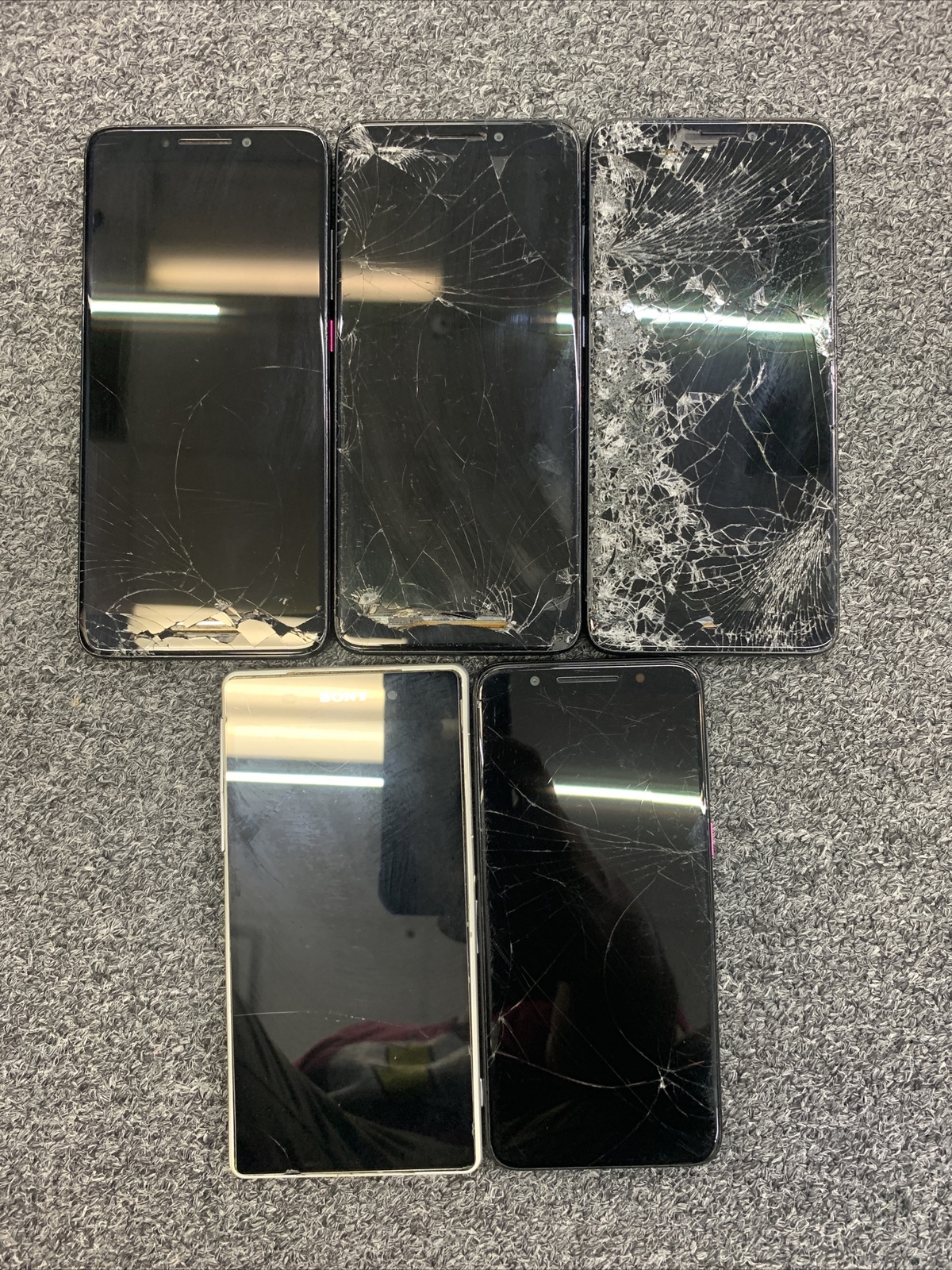 Lot #067 Salvage Phones 5 pc Mixed Lot FOR PARTS OR REPAIR AS IS NO RETURN