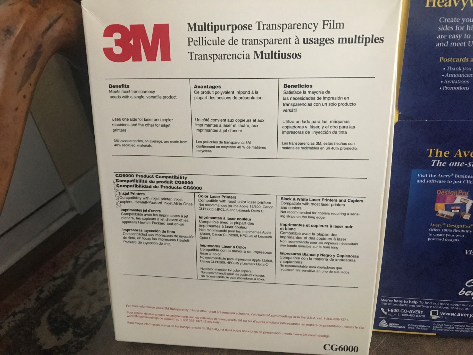3M Multipurpose Transparency Film Letter Size 8.5″ x 11″ Avery Postcard Inkjet