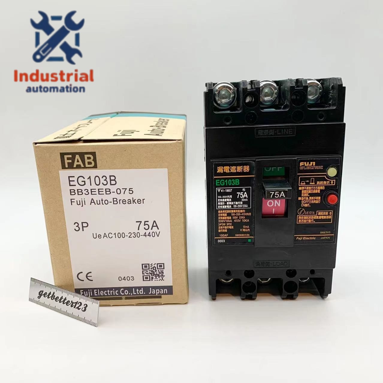 1PCS NEW Fuji EG103B 3P 75A three-phase leakage circuit breaker leakage switch