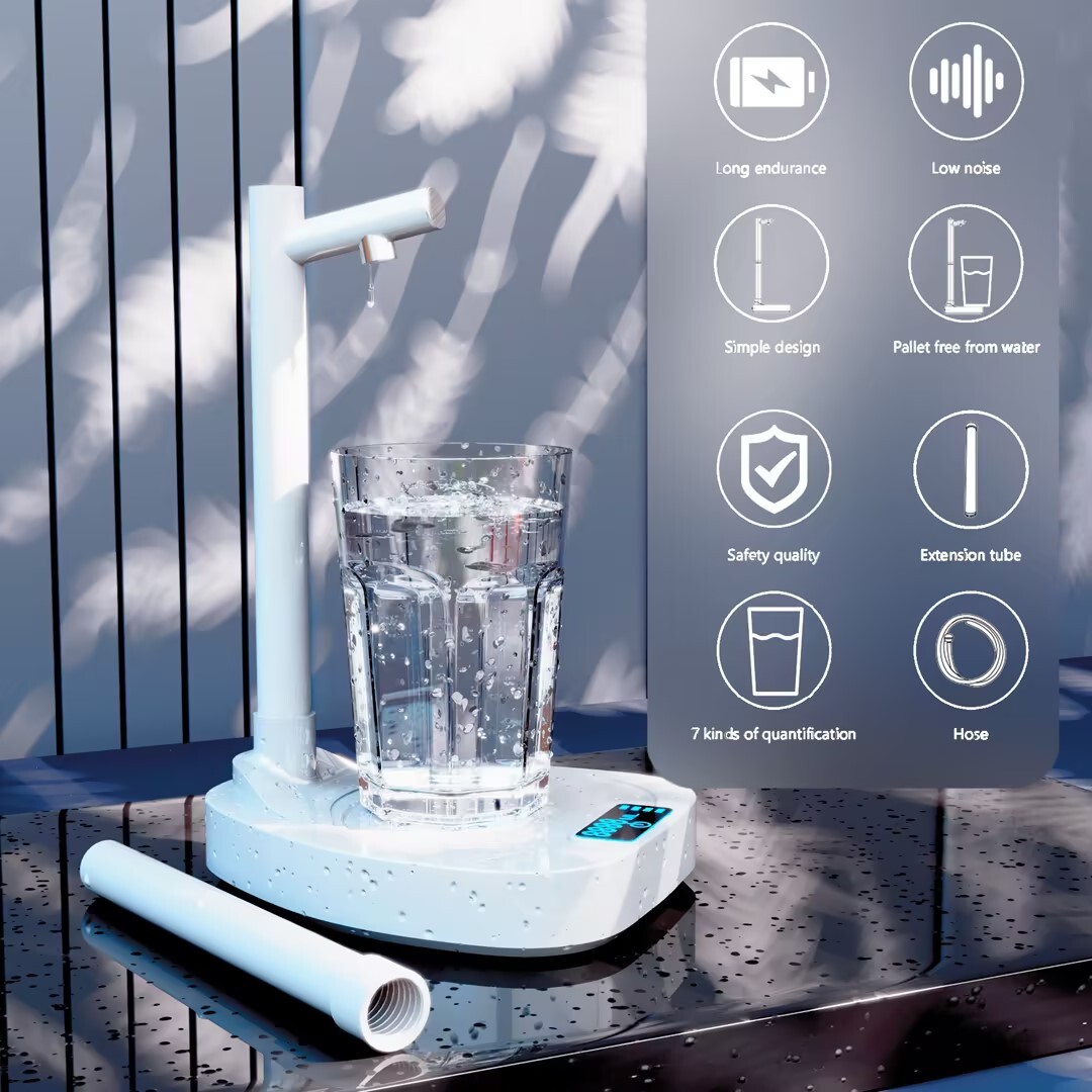 Added Extension Tupe Water Dispenser Automatic Water Bottle Desktop Rechargeable