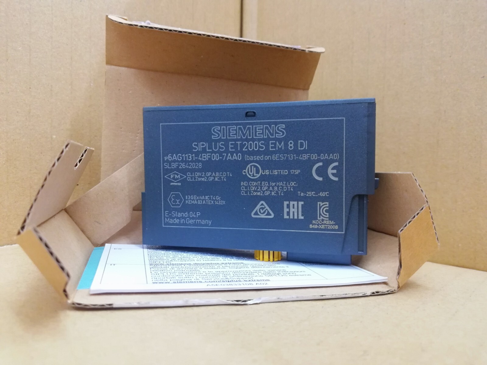 Siemens 6AG1134-4GB11-2AB0 SIPLUS ET 200S EM 2AI I-4-wire transducer.