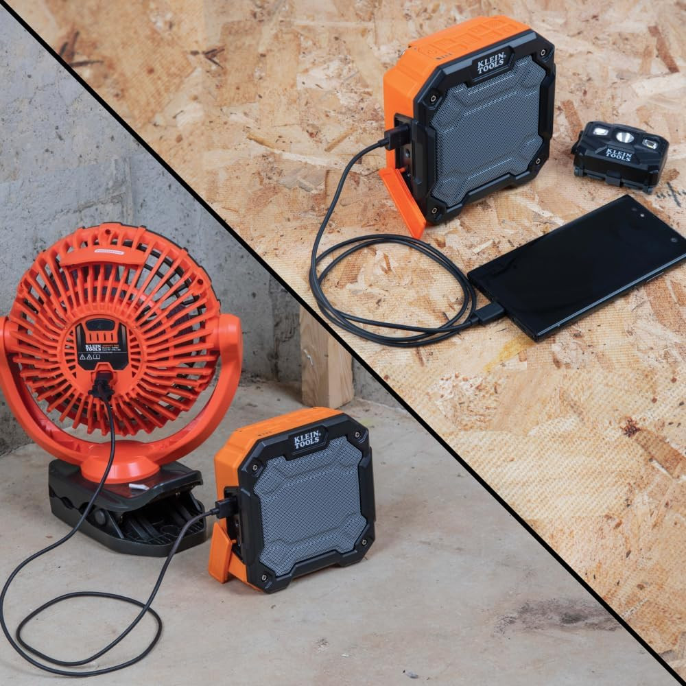 AEPJS3 Bluetooth Jobsite Speaker with Magnet and Hook, 20-Hr Run Time, Charge vi