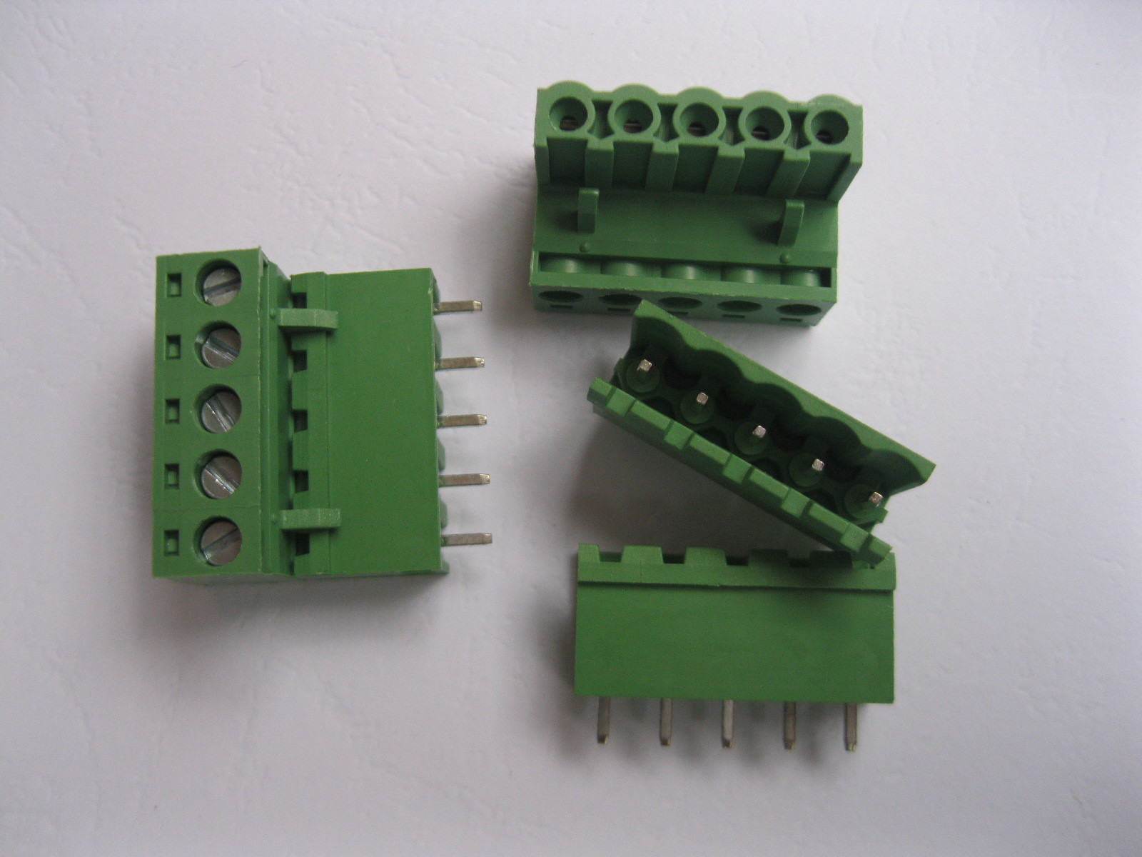 24 pcs 5 pin/way 5.08mm Screw Terminal Block Connector Green Plugable Type New