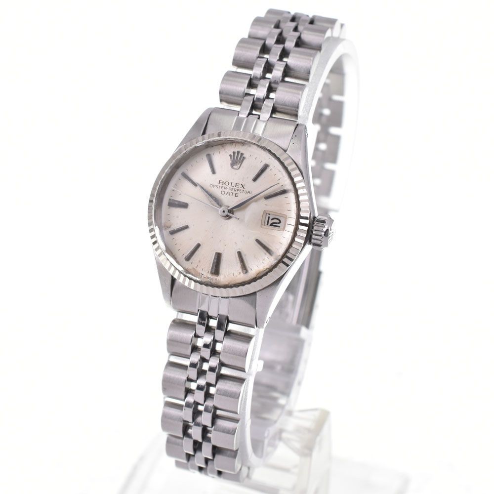 ROLEX Watch Oyster Perpetual Date 6517 Cal.1160 Automatic Silver Dial Women’s