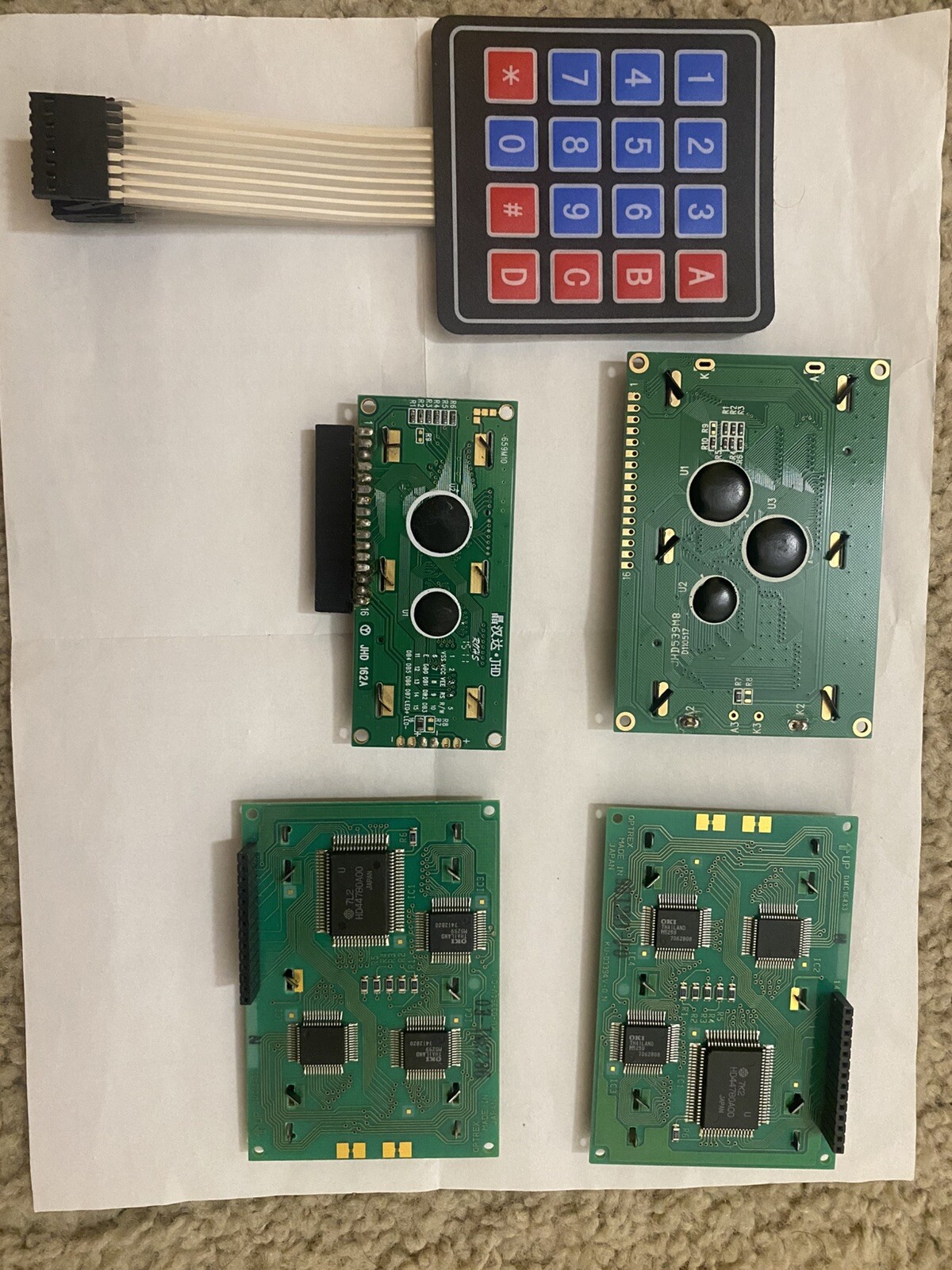 Matrix Keypad 5 Nos And LCD Screens 4 Nos