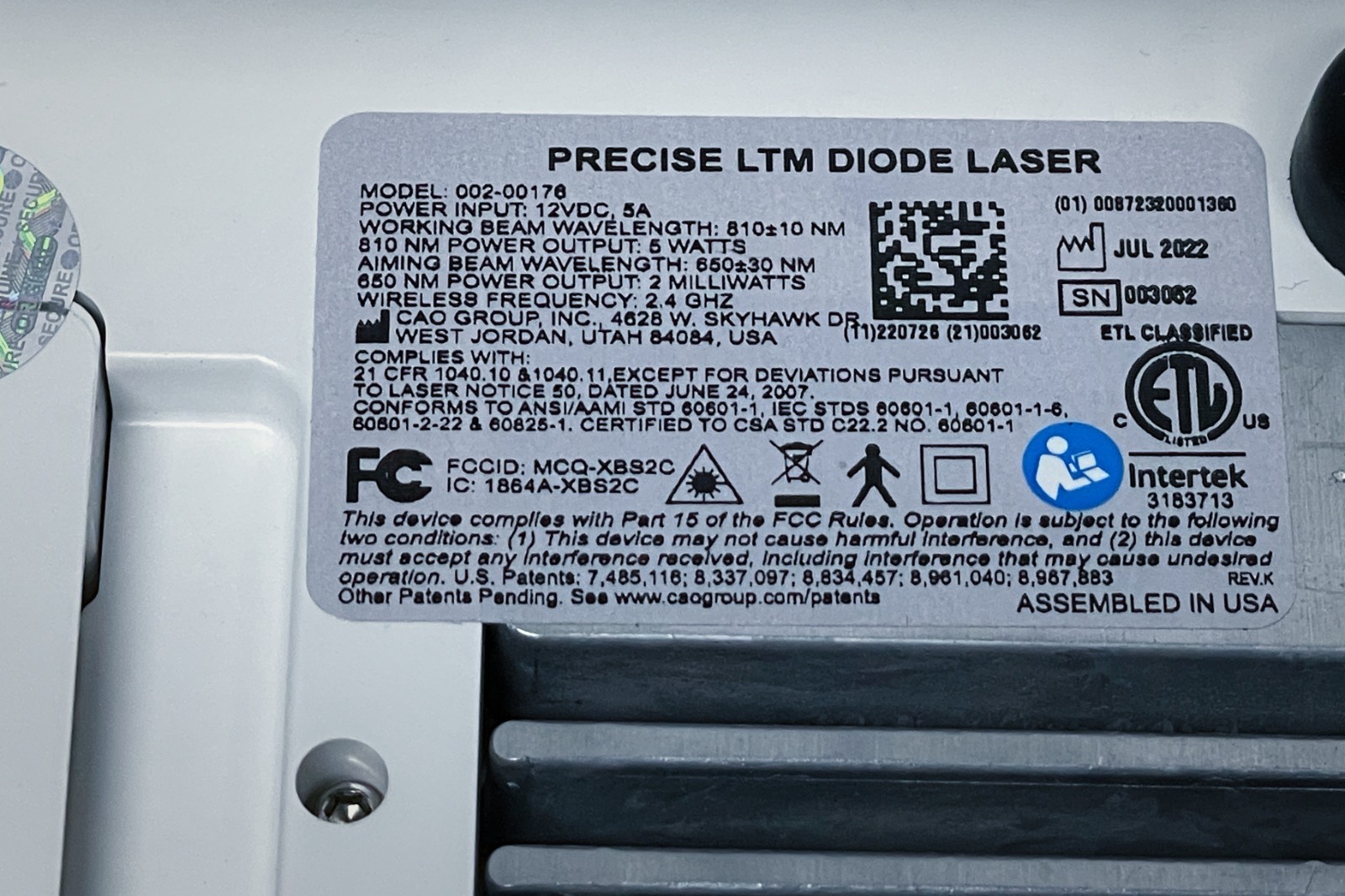 💓2022 Cao Group Precise LTM 5.0W Dental Diode Laser System, Pristine Shape💓