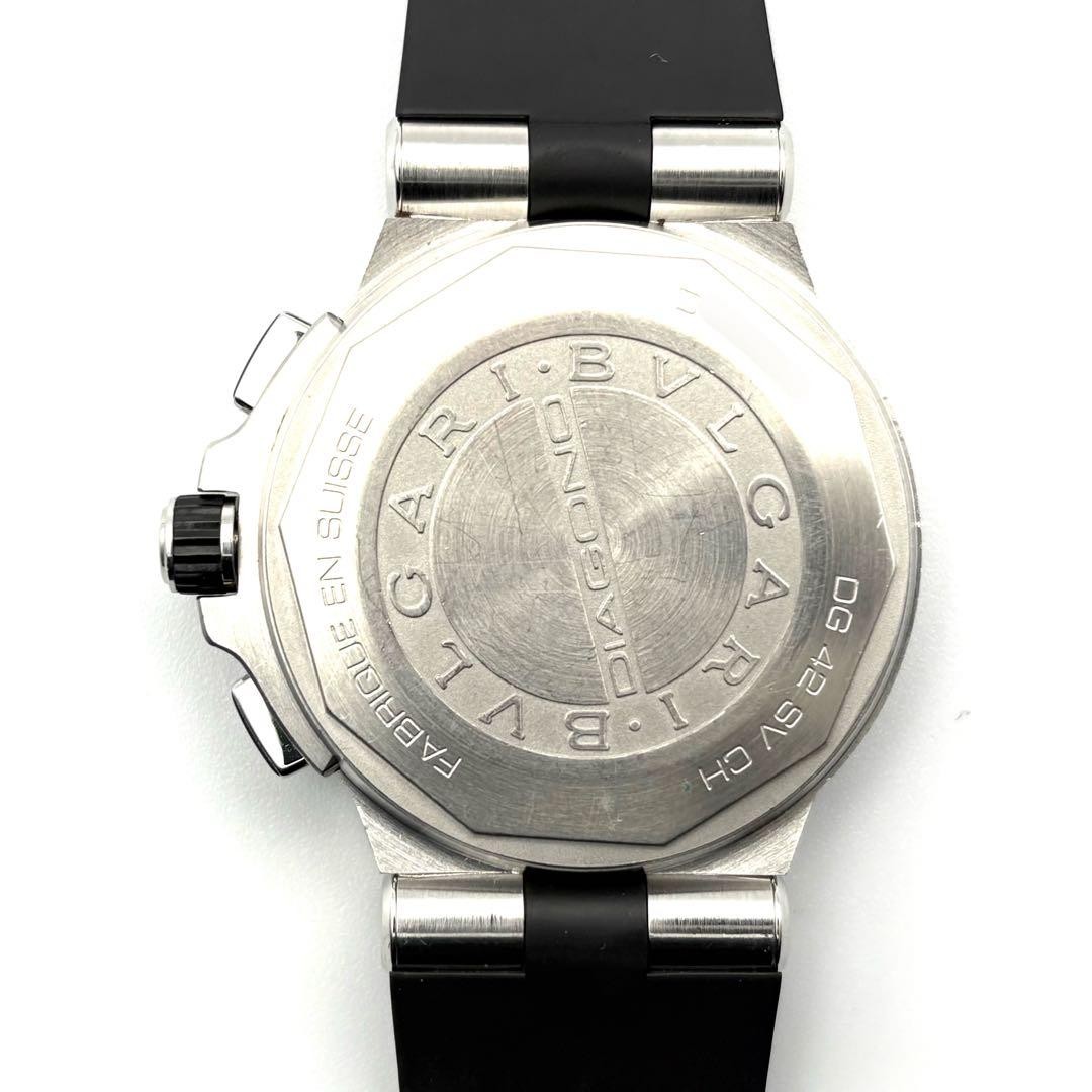 BVLGARI Watch Black Silver Diagono Chronograph Date DG42SVCH Automatic 42mm Men