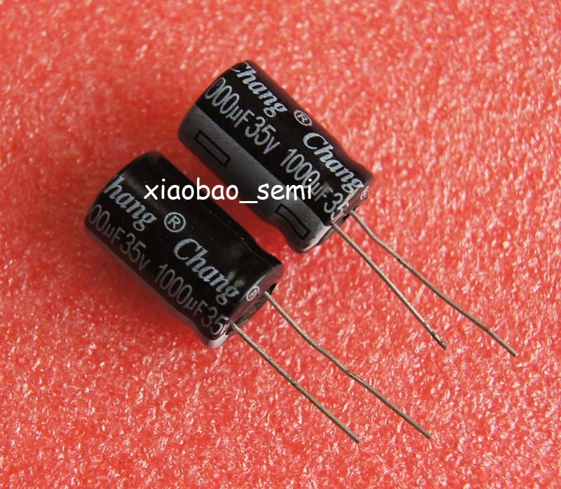 100PCS 1000uF 35V Electrolytic Capacitor 105°C 13x21mm