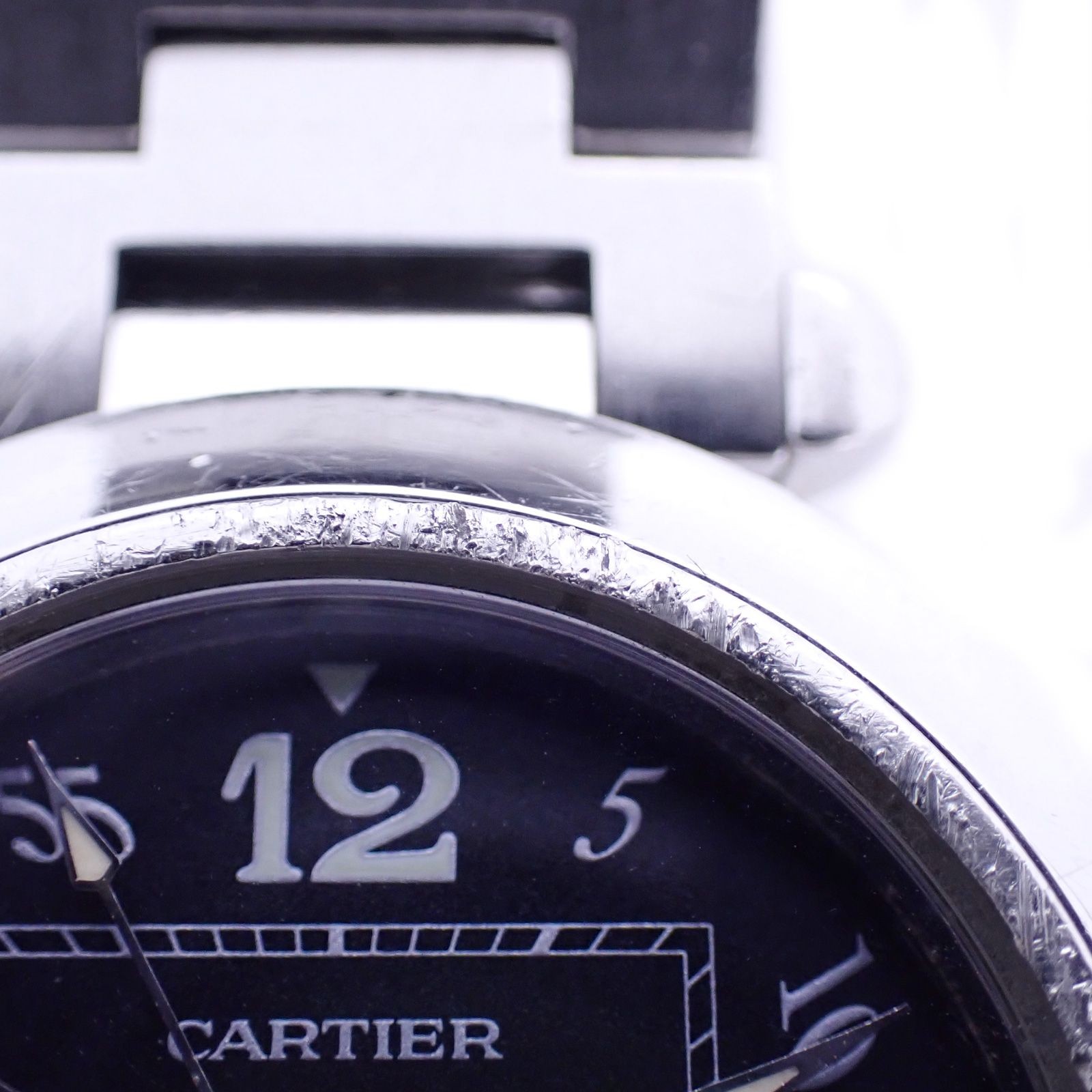 Cartier Watch Pasha C Silver Black Dial W31043M7 SS Automatic Men Women Unisex